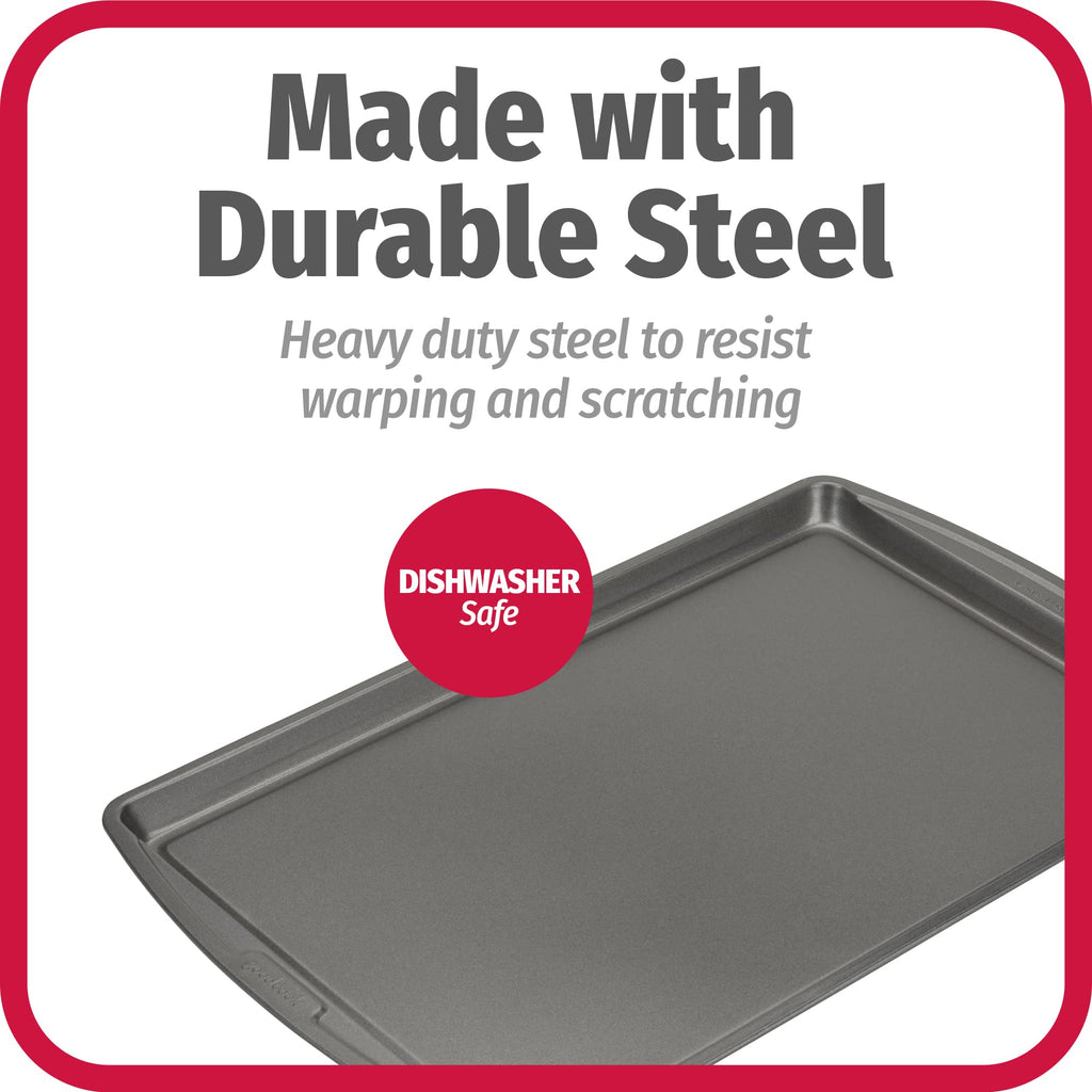 GoodCook AirPerfect Non-Stick 17” X 11" Cookie Sheet Set , Homemade, Frozen & Leftover Slices, Set of 2