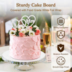 6 PCS Cake Boards 14 Inch Round, 14 Inch Cake Drums, 1/4" Thick Cake Drum, Cake Board Food Grade Cake Base, White Cake Cardboard Circles Bases para Pasteles for Wedding & Party & Pizza Desserts