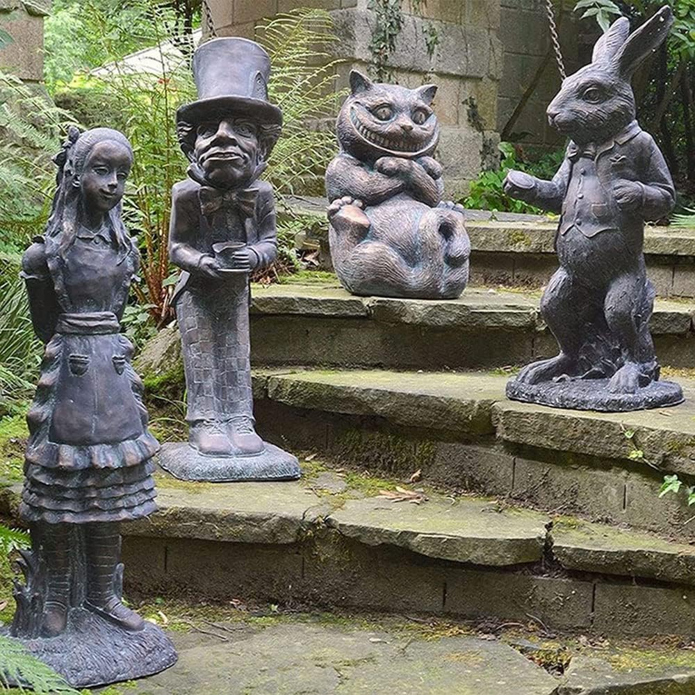 lycss 5 Pack Resin Whimsical Fairy Garden Statue Set
