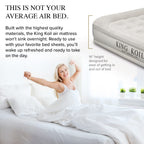 King Koil Luxury California King Air Mattress with Built-in Pump for Home, Camping & Guests - 16” King Size Inflatable Airbed Luxury Double High Adjustable Blow Up Mattress, Durable Waterproof