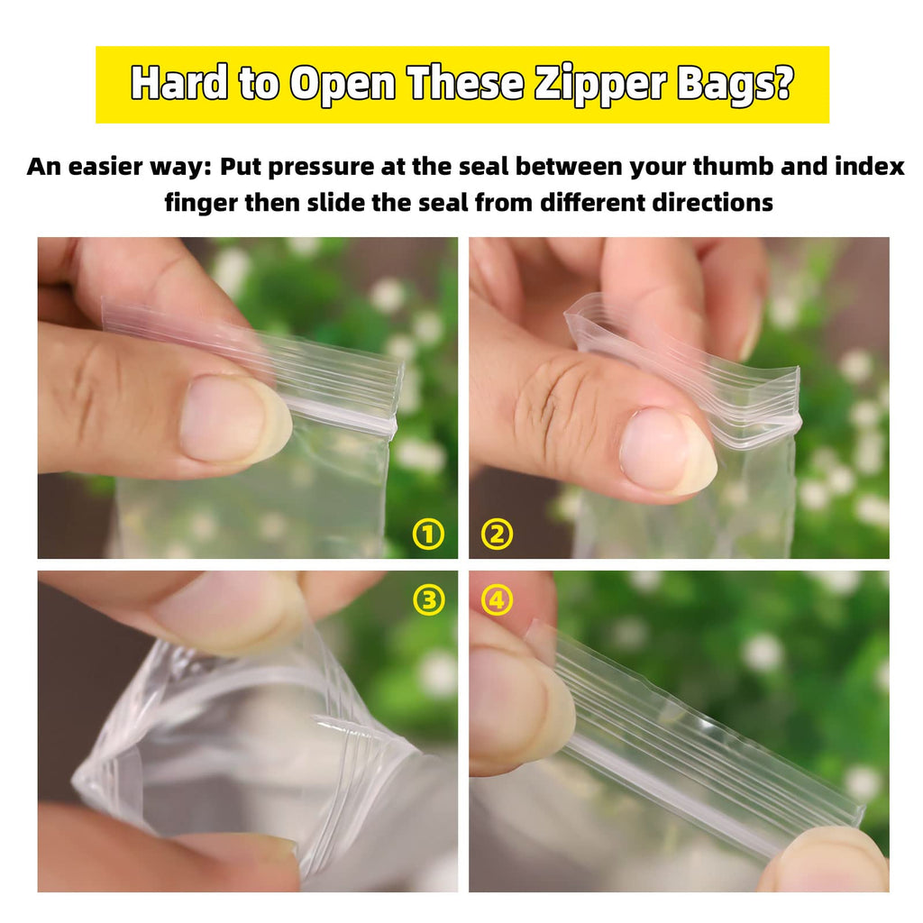 JINYONBAG Small Plastic Bags 3x3, 400pcs, Transparent for Pills, Clear Reusable Baggies for Jewelry, Coins, Candy, etc