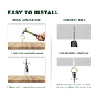 Ticway 80 Pcs Outdoor Hooks for String Lights,Screw Hooks for Hanging Plants,Ceiling Hooks with Safety Buckle,Square Hanger for Wind Chimes,Bird Feeder,Lanterns,Christmas Decorations Gold