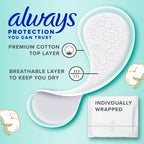 Always Panty Liners for Women Premium Cotton Liners 200 Count