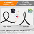 CheeMuii 300 FT 1/4" DOT Air Line 1/4 PA12 Nylon Pneumatic Tubing 91 Meter 1/4 Inch OD Pneumatic Air Tubing Pipe Hose Line for Semi Truck Trailer or Industrial Air System