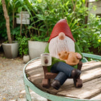 Faumsut Drinking Coffee Garden Gnomes Statue Decoration