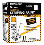 Rust-Oleum P2593849-6PK Professional Inverted Striping Spray Paint, 18 oz, White, 6 Pack