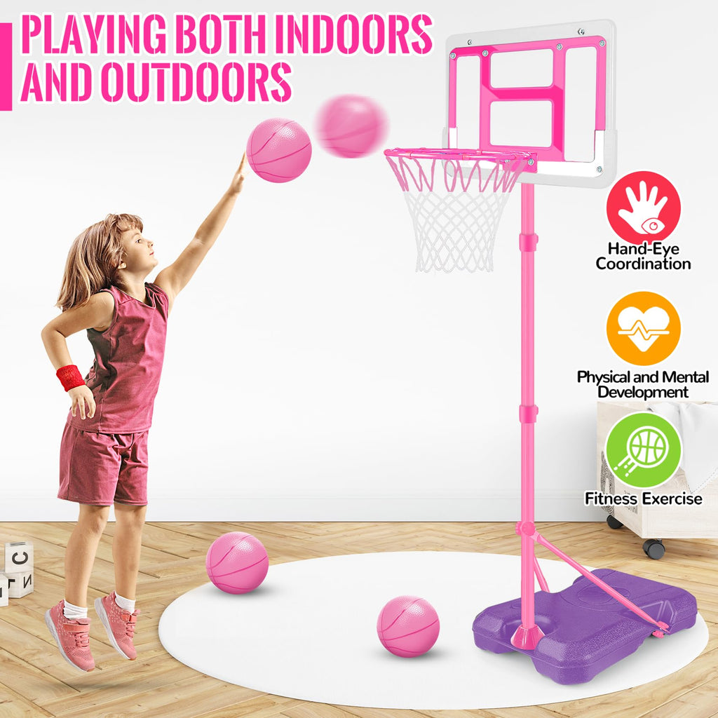 Kids Basketball Hoop, Adjustable Height Toddler Basketball Hoop Indoor Toys