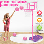 Kids Basketball Hoop, Adjustable Height Toddler Basketball Hoop Indoor Toys