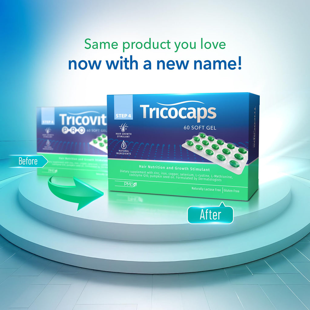 Tricovit Tricocaps Hair Growth Supplement - Hair Loss Treatments for Women & Men Developed by Dermatologists - Contains Amino Acids & Vitamins to Promote Cell Regeneration (60 Softgels)