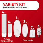 Command Clear Variety Pack, Including 8 Pairs of Picture Hangers, 4 Clear Wire Hooks and 11 Wall Hook for Hanging Home Decor, Damage-Free Hanging Up to 19 Items with Command Strips