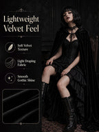Vampire Super Long Shawl,Halloween Black Cloak Adult Hooded Cape