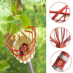 8FT Fruit Picker, Fruit Picker Tool with Basket & Adjustable Stainless Steel Handle, Lightweight Fruit Grabber for Apple Mango Avocado Orange Lemon, Easy Assembly & No Ladder Needed for Tall Tree