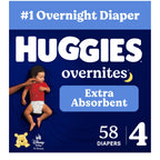 Huggies Overnites Diapers Size 4, 58 Count