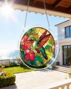 Acrylic Puzzle Suncatcher 83 Pieces, Emerald Flame Hummingbird Sun Catchers Puzzle, DIY SunCatchers Puzzles Window Hanging, Home & Garden Decor, 7.4 in