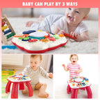 BACCOW Baby Toys 6 to 12-18 Months, Musical Activity Table for 1 Year Old Boys Girls Gifts, Toddler Infant Toys, Length 12.99 Inches Width 12.99 Inches Height 12.6 Inches (33cm W x 33cm L x 32 cm H)