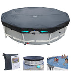 SIHAIAN 16Ft Round Pool Cover, Prevents Water Accumulation Above Ground Pool Cover, Quick Installation and Removal One-Piece Pool Cover, Lockable, Windproof, UV-Resistant, Tear-Resistant Solar Cover