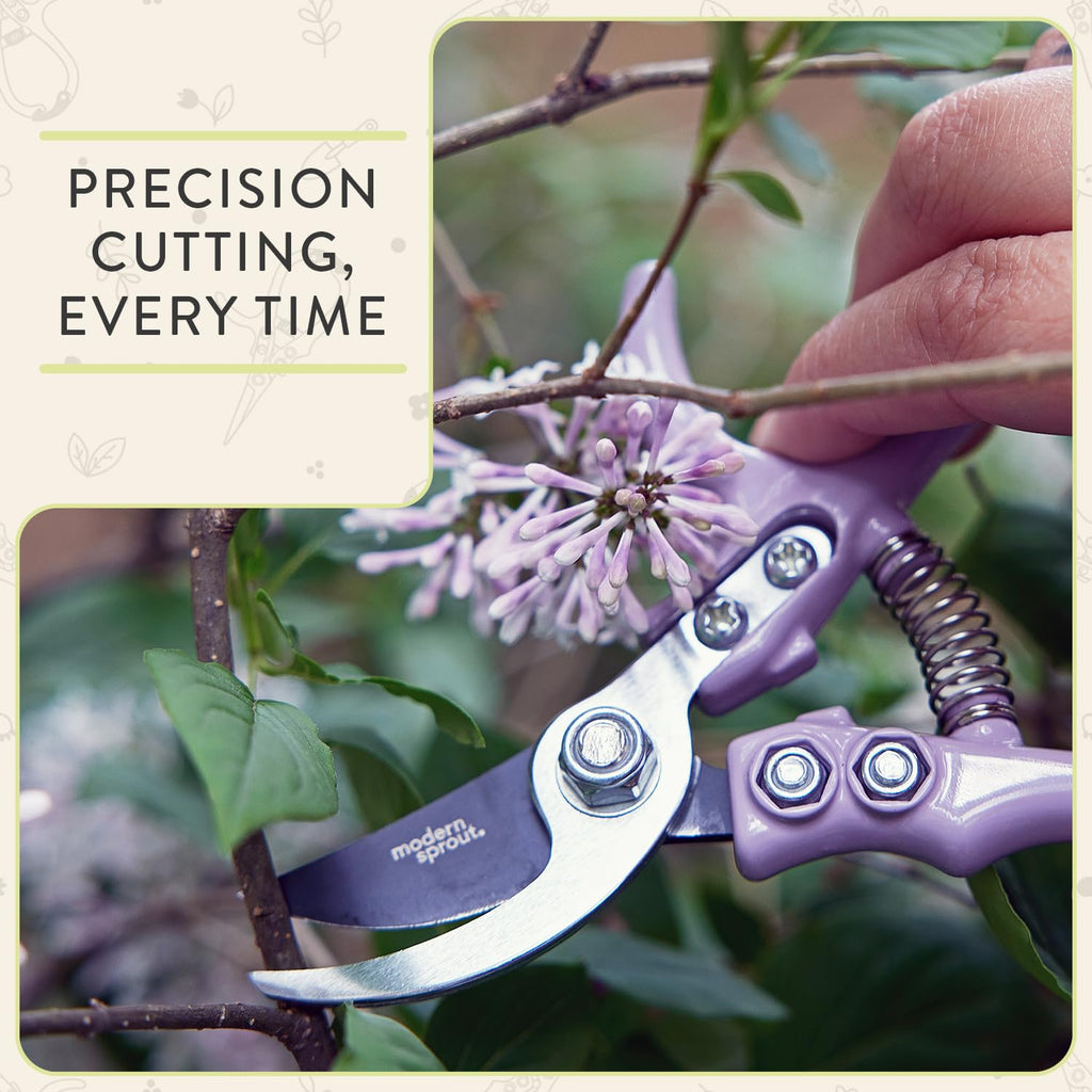 Modern Sprout Bypass Hand Pruners - Scissors - Gardening Tools - Chartreuse