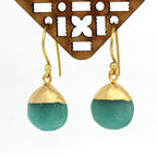 Gempires Amazonite Teardrop Drop Earrings for Women, Sea Green gold Dangle