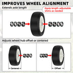AR-PRO Wheel Hub Spacers – Metal 3/4" Axle Spacer Kit, Combo Pack with 4 x 1/2" and 4 x 1/4" Extension Sleeves for Lawn Tractors and Riding Mowers