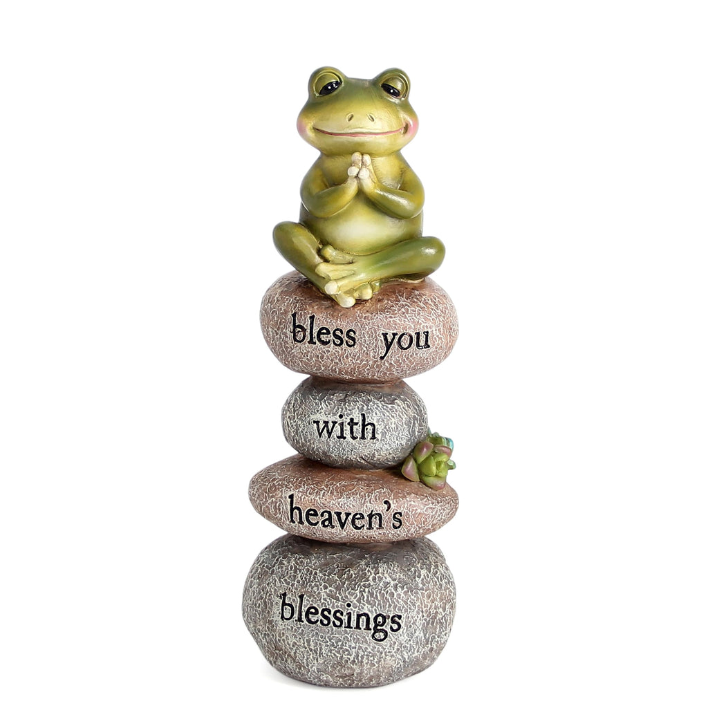 Xintim Garden Yoga Frog Statue Decor Meditation Zen Yoga Frog Figurines for Home and Garden Decoration, Gifts for Women Patio Yard Lawn Outdoor Sculptures, Bless You