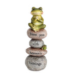 Xintim Garden Yoga Frog Statue Decor Meditation Zen Yoga Frog Figurines for Home and Garden Decoration, Gifts for Women Patio Yard Lawn Outdoor Sculptures, Bless You