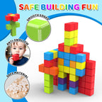 Magnetic Building Blocks, 1.65 inch Large Magnetic Stacking Cubes for Toddlers, Sensory & Montessori Toys for Boys & Girls 1 2 3 Years Old (24 PCS)