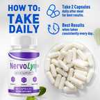 (3 Pack) NervoLyn Capsules, Official Nervo Lyn Supplement Pills with All Natural Ingredients, NervoLyn Advanced Formula Nerve Support Supplement with Premium Vitamins for Women & Men (180 Capsules)