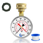 CARBO Instruments 2-1/2" Water Pressure Test Gauge, 0-200 PSI, Red Max Pointer, 3/4" Female Hose Thread, Rust-Free Corrosion-Resistant Case, Brass Connector, for Home, Garden, RV, Indoor/Outdoor