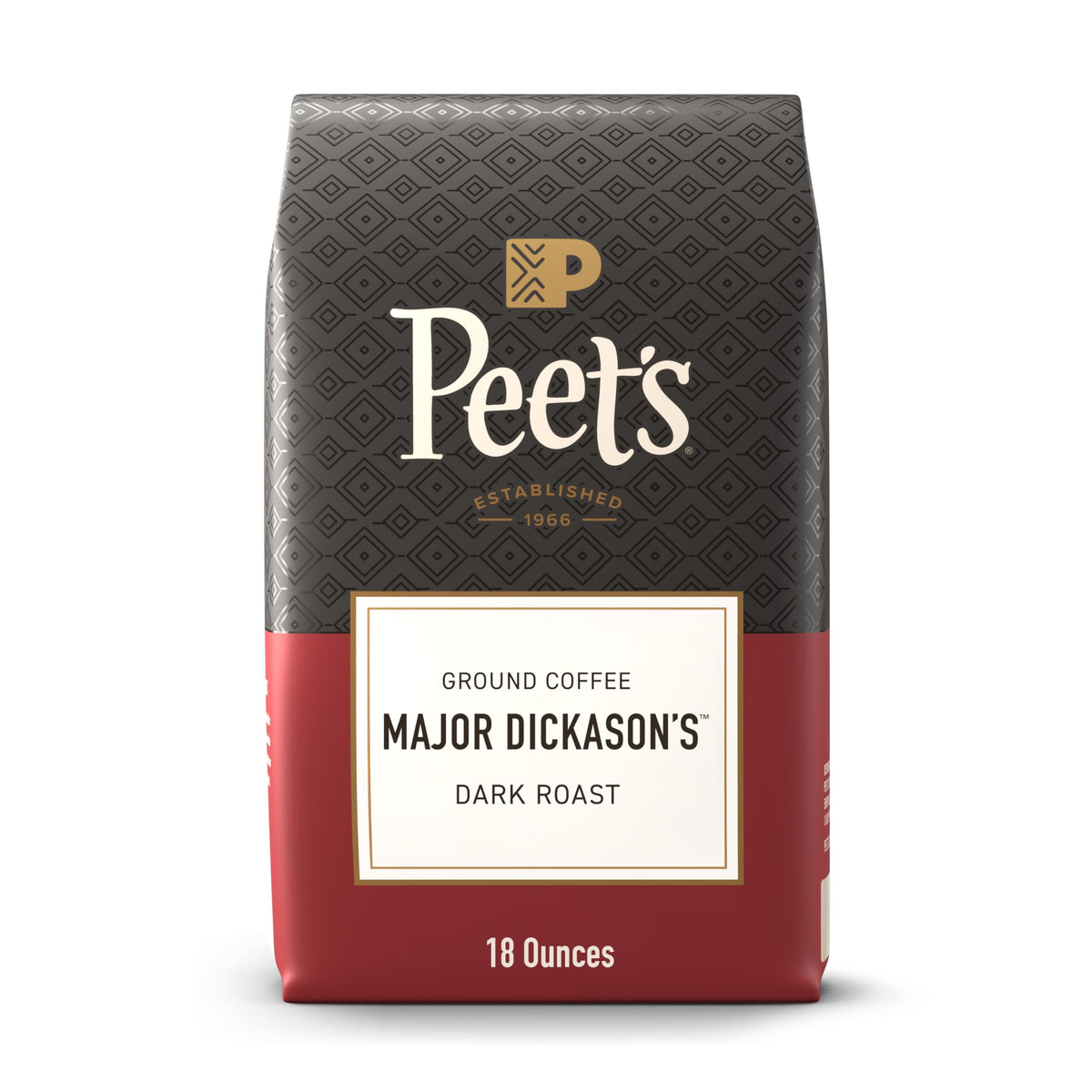 Peet's Coffee Ground Coffee Dark Roast, Major Dickason's Blend, 18 Ounces