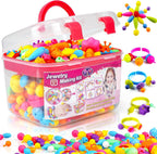FUNZBO 520+ Pop Beads, Jewelry Making Kit for Kids Girls 3-6 Birthday Gifts