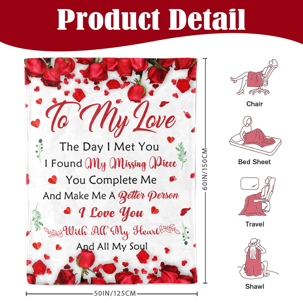 Lavua Anniversary Romantic Gifts for Wife or Girlfriend, to My Love Blanket
