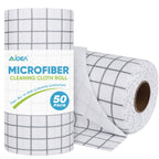 AIDEA Microfiber Cleaning Cloth Roll, 50PK, Microfiber Kitchen Towels, Reusable Paper Towels Tear Away Cloth, Lint Free Rags for House, Window, Cleaning Supplies 11.5"×11.5"