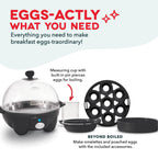 Dash Rapid Egg Cooker, 7 Eggs, Hard Boiled, Poached & Omelettes, Black