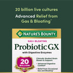 Nature's Bounty Probiotic, for Occasional Gas and Bloating Dietary Formula, Dietary Supplement, Helps with Abdominal Discomfort, Promotes Digestive Health, 25 Capsules (Pack of 2)
