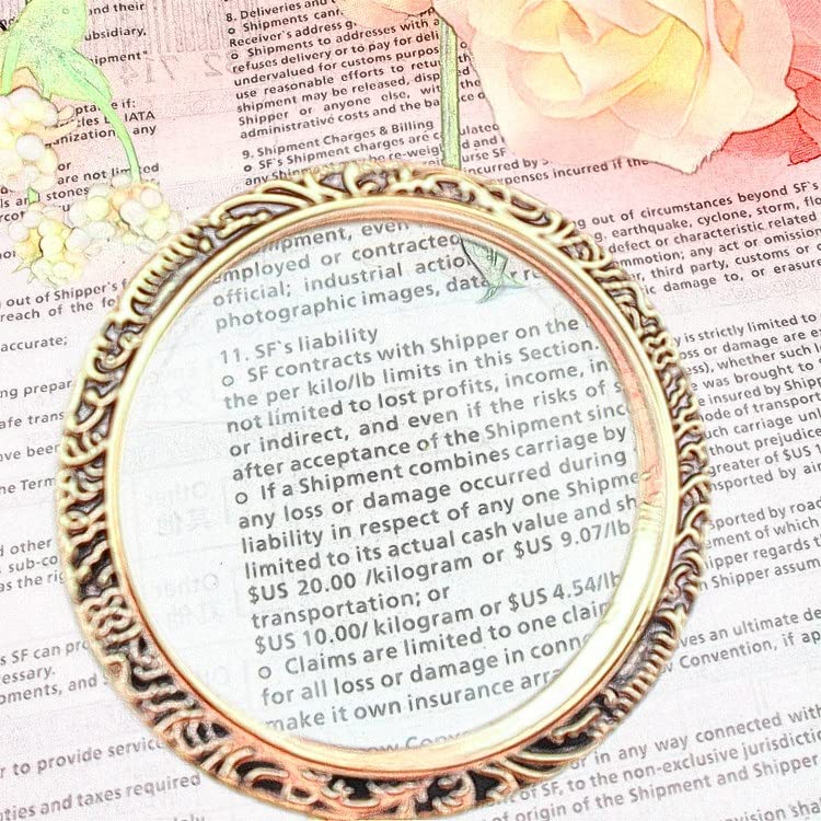 YYHSND 10X Magnifying Glass Necklace Magnifier Necklace Pendant Optical Magnifier with Chain Necklace for Library, Reading, Zooming and Jewelry (Color : Gold)