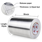 BOMEI PACK Aluminum Foil Tape,Heavy Duty Metal Duct Tape,High Temperature Silver Tape,Perfect for Sealing & Patching,HVAC,Air Ducts,Insulation and Metal Repair (8 Inch x 55 Yards)