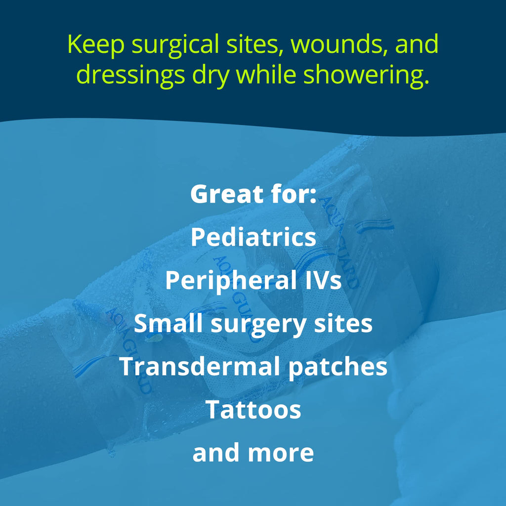 TIDI 50010-PKG AquaGuard Sheet – 7” x 7” – (Area of Coverage: 5” x 5.5”) – Shower Protection Sheet – Self-Adhesive Moisture Barrier – Wound Cover for Showering – 7 Sheets – Home Medical Supplies