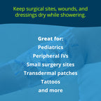 TIDI 50010-PKG AquaGuard Sheet – 7” x 7” – (Area of Coverage: 5” x 5.5”) – Shower Protection Sheet – Self-Adhesive Moisture Barrier – Wound Cover for Showering – 7 Sheets – Home Medical Supplies