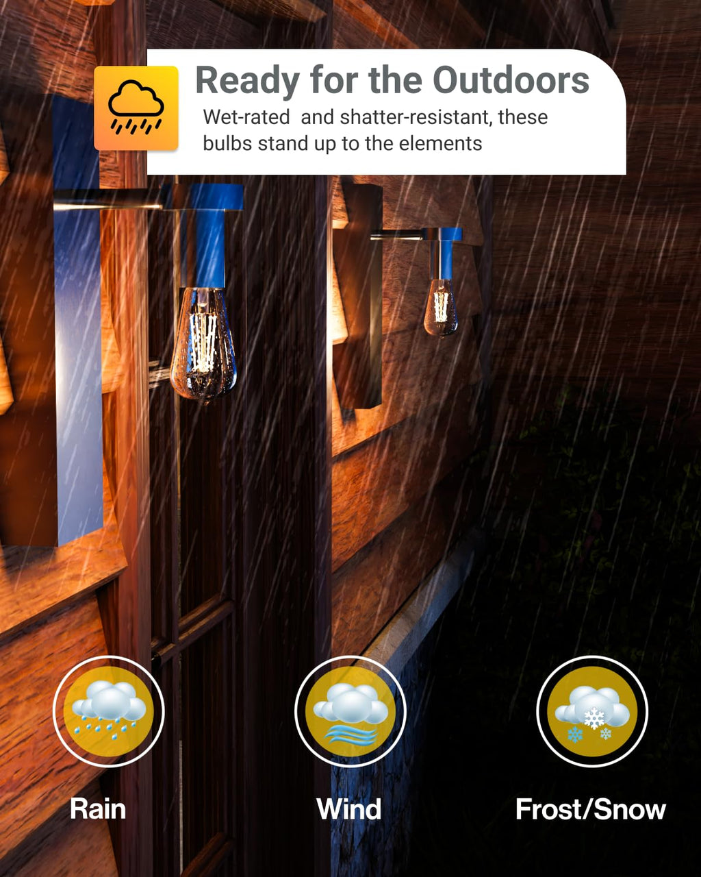 Sunco 2 Pack Dusk to Dawn Light Bulbs LED Edison 5000K Daylight, CRI90 7W Equivalent 60W, Vintage Style ST64 Extra Bright Automatic Bulb, 800 Lumens, E26 Base, Light Sensing Outdoor - UL.