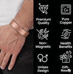 DEMMEX 3mm Thick Solid Copper Bracelet for Men & Women – 100% Pure, Raw, Uncoated Brushed Matte Copper Cuff – No Magnets – Heavy Gauge Thickest of Its Kind – Handmade in Turkey