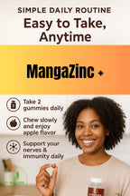 Dr. MarieM MangaZinc+ Gummies – Manganese + Zinc for Nerve Function, Cognitive Support & Immune Health – Apple Flavor – 60 Gummies