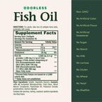 Nature's Bounty Odorless Fish Oil, 1200mg Omega-3 per Serving Including EPA & DHA, Supports Heart Health, Purified to Eliminate Mercury, Coated Softgels, Gluten Free, No Shellfish, 90 Ct (Pack of 3)