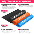 Resistance Bands for Working Out, Exercise Bands for Physical Therapy, Stretch, Recovery, Pilates, Rehab, Strength Training and Yoga Starter Set