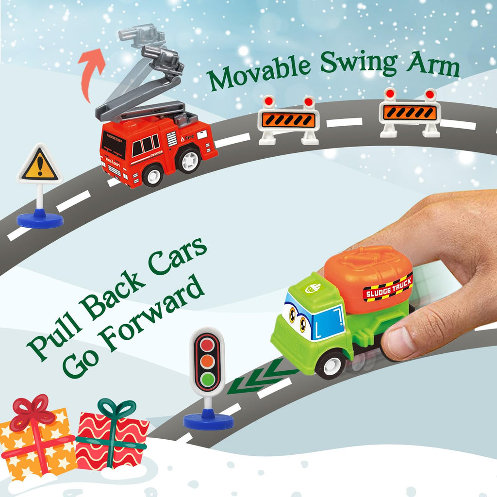 2026 Advent Calendar for Kids Boys, 24 Days Toy Cars with Scene Accessories
