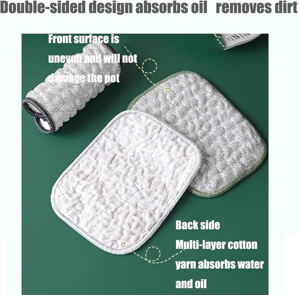 Fuiyuqa Multipurpose Wire Dishwashing Rags for Wet and Dry, Reusable Wire Miracle Cleaning Cloths, Round Wire Washing Cloth, Non Scratch Wire Dishcloth for Kitchen, Sinks, Pots, Pans (5PCS)