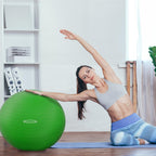 Fitvids Anti-Burst Slip Resistant Exercise Ball - 18-inch Green, 2,000-Pound Capacity, Yoga & Fitness Ball with Quick Pump