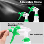 Eccliy 12 Pcs 16 Oz Plastic Spray Bottle, Adjustable Empty Reusable Sprayer for Cleaning, Planting, Water, Bathroom and Kitchen, BBQ, Commercial and Residential (Original,Green,White)