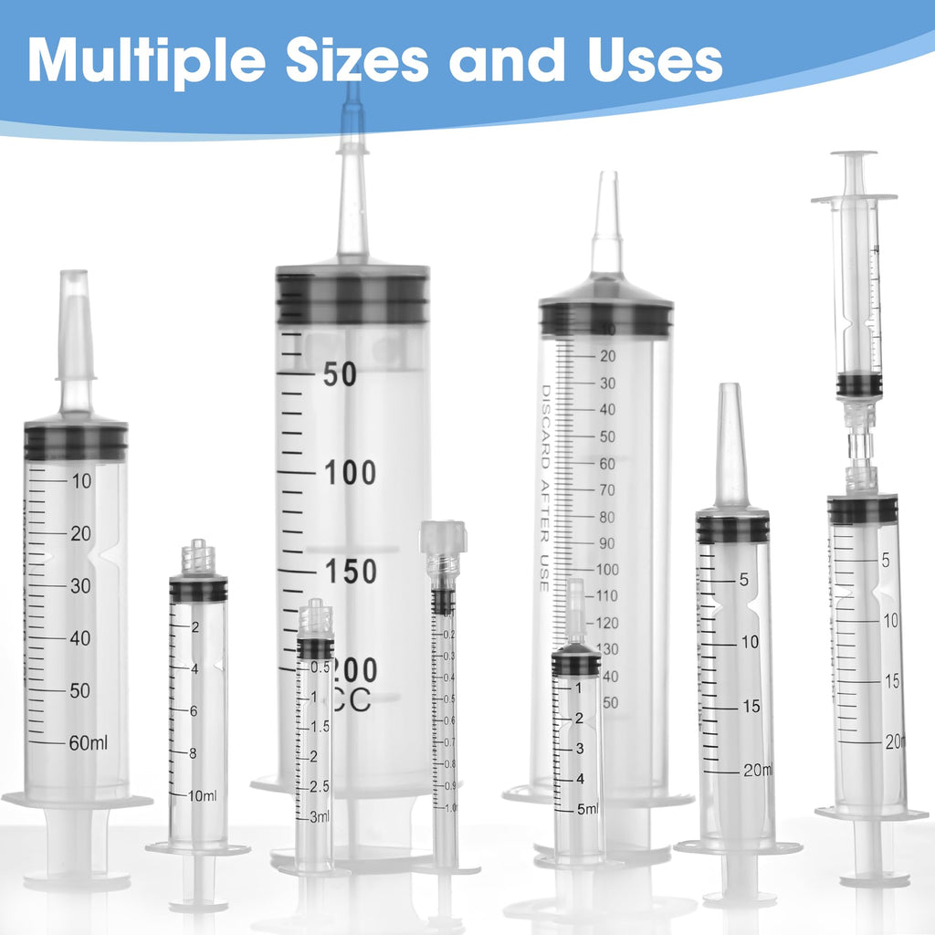 10 Pack 60 ml Syringe Without Needle, Syringe with Cap Individually Wrapped, for Liquids, Scientific Labs, Dispensing