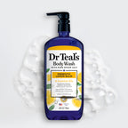 Dr Teal's Body Wash with Pure Epsom Salt, with Prebiotic Lemon Balm & Sage, 24 fl oz (Pack of 4)