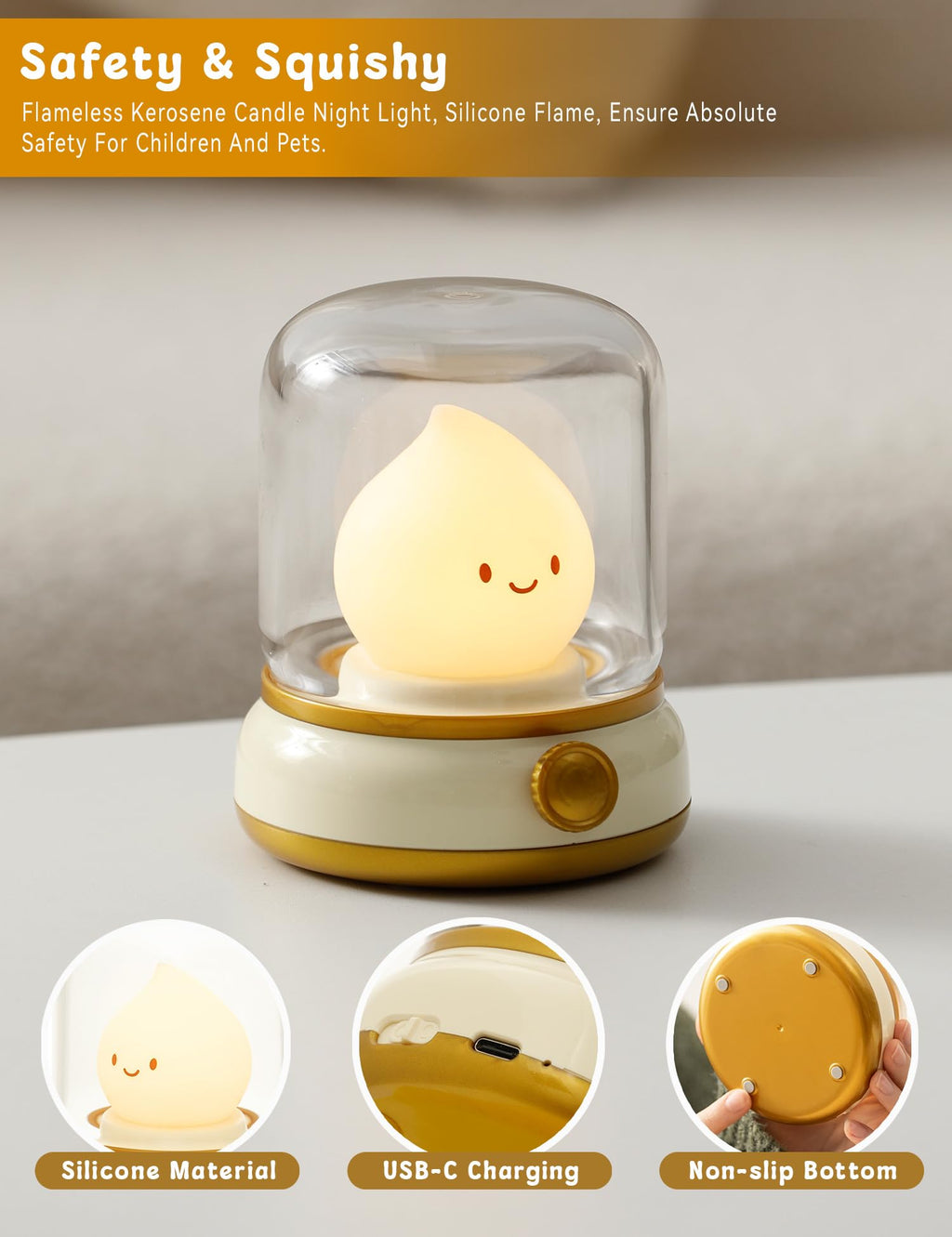 WANIDEA Night Light for Kids, Rechargeable Night Light for Bedroom